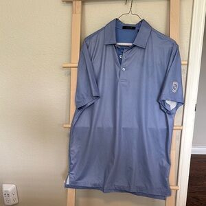 Blue Performance Polo Shirt with Moisture-Wicking Fabric